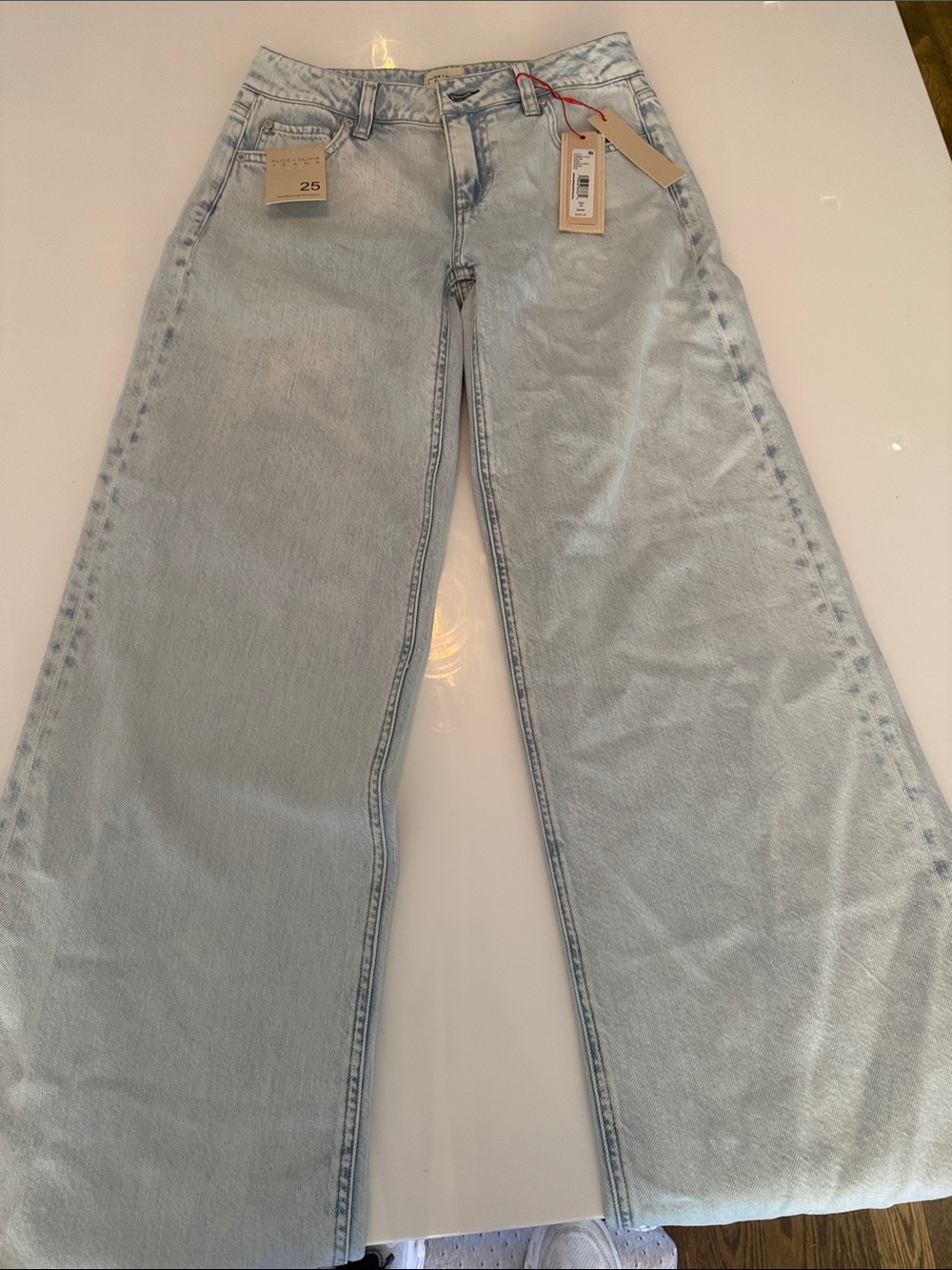 Alice + Olivia Indigo Low Rise Baggy Jean - Picture 3 of 4